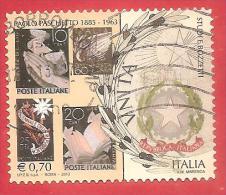 ITALIA REPUBBLICA USATO - 2013 - 50º Anniversario Della Morte Di Paolo Paschetto - € 0,70 - S. 3380 - 2011-20: Usati