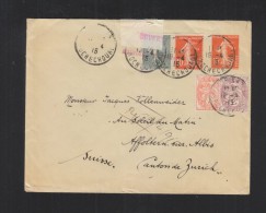 Enveloppe 1915 Pour La Suisse Censure - Enveloppes Types Et TSC (avant 1995)