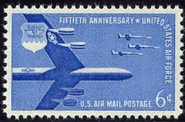 1957 USA Air Mail Stamp Sc#c49 Post Aircraft Airplane Plane Air Force B-52 Stratofortress Martial - 2b. 1941-1960 Unused