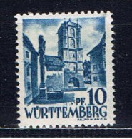 D+ Württemberg 1947 Mi 3 Mnh Wangen - Württemberg