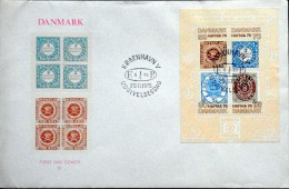 Denmark 1975 HAFNIA 76 Minr.607-10 Block 2 FDC ( Lot  2222+ ) - Blocks & Kleinbögen