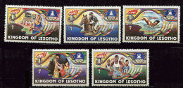 Lesotho ** N° 587 à 591 - J.O. De Los Angeles (équitation, Natation, Basket, Course) - Lesotho (1966-...)