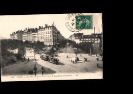 69 LYON VII Place Du Pont, Cours De La Liberté, Cours Gambetta, Tramway, Ed LL 139, 1910 - Lyon 7