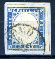 1855/63 - Antichi Stati - Sardegna -  Sass. Nr. 15Cb - Used - (Signed BIONDI) - € 50.00 (N001...) - Sardegna