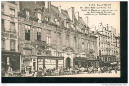 Delcampe - PARIS RUE ST ANTOINE HOTEL DE MAYENNE SES VITRINES SON MARCHE ET CAMELOTS,DETAILS  REF 7122 - Paris (04)