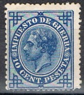 Sello 10 Cts Alfonso XII 1876, Impuesto Guerra, VARIEDAD Impresion, Num 184a * - Impots De Guerre