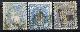 Sellos  50 Mils Alegoria 1870, VARIEDAD Color, Num 107- 107a- 107b º - Gebraucht