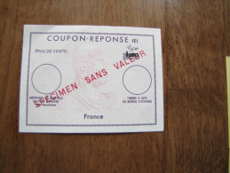 Coupon Réponse E Fictif Des Cours D'instruction Spécimen Sans Valeur - Reply Coupons