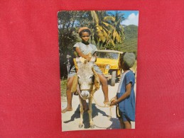 > Virgin Islands, US St John  Girl On Mule  Not Mailed  Ref 1203 - Isole Vergini Americane