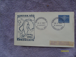 EUROPA 18.2.1961 9. Session NORDISK RAD Kobenhavn  Annullo Speciale - Storia Postale