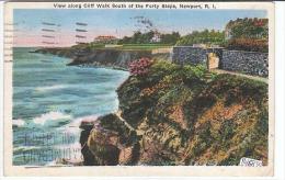 PO6855# RHODE ISLAND - NEWPORT'S CLIFF WALK - FORTY STEPS  VG 1936 LOTTERIA DI MERANO - Newport