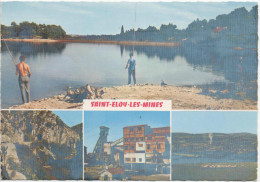 63.338.27 - SAINT ELOY LES MINES - Barrage De La Danne. Le Tunnel Des Gorges De La Sioule. Les Puits De Mines (pêcheurs) - Saint Eloy Les Mines