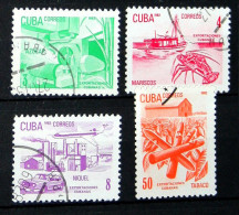 4 Good Stamps Very Fine Used  1982 Cuba Tabaco Niquel Azucar Marisco / Perfect / 4 Timbres Cuba - Oblitérés