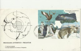 BRAZIL  1990– FDC NUMBERED ANTARTIC PROGRAM PROANTAR – FAUNA PROTECTION 1990 W S/SHEET OF CR 20,00 RIO DE JA - FDC