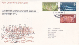 Great Britain 1970  IXth British Commonwealth Games Addressed FDC - 1952-1971 Em. Prédécimales