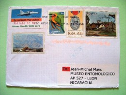 South Africa 2010 Cover To Nicaragua - Plane Mountains Birds Medal Painting - Covers & Documents