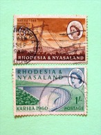 Rhodesia & Nyassaland 1960 Energy Dam Kariba - Scott 173+174 = 3.70 $ - Rodesia & Nyasaland (1954-1963)