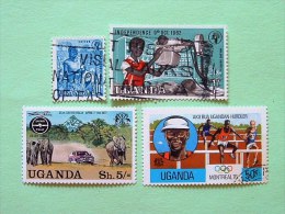 Uganda 1962/77 Olympics Running - Cotton Crop - Rally Car Elephants - Medecine X-Ray - Uganda (1962-...)