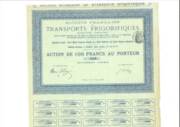 Transports Frigorifiques - Action De 100 Francs 17 Juin 1899 - Trasporti