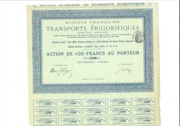 Transports Frigorifiques - Action De 100 Francs 17 Juin 1899 - Transporte