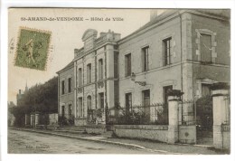 CPSM SAINT AMAND LONGPRE (Loir Et Cher) - Saint Amand De Vendome : Hôtel De Ville - Saint Amand Longpre