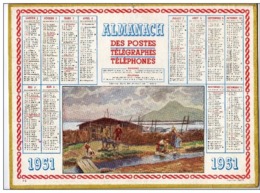 Almanach Des Postes Et Télégraphes 1951  - Chasse Dans Les Marais En Tunisie - Département Herault - - Grand Format : 1941-60