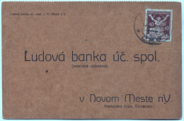 Bank, Banco, Ludova Banka, Novo Meste, SLOVAKIA, Postal Stationery - Postkaarten