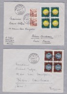 Schweiz Block Zuschlag 1948-05-24 Winterthur Satz Zu#w25w-28w 4-er Block Olympia St.Moritz - Brieven En Documenten