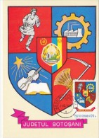 BOTOSANI COUNTY COAT OF ARMS, CM, MAXICARD, CARTES MAXIMUM, 1978, ROMANIA - Autres & Non Classés