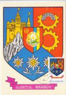 BRASOV COUNTY COAT OF ARMS, CM, MAXICARD, CARTES MAXIMUM, 1978, ROMANIA - Other & Unclassified