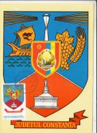 CONSTANTA COUNTY COAT OF ARMS, CM, MAXICARD, CARTES MAXIMUM, 1978, ROMANIA - Sonstige & Ohne Zuordnung