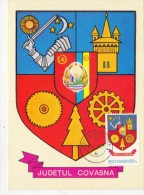 COVASNA COUNTY COAT OF ARMS, CM, MAXICARD, CARTES MAXIMUM, 1978, ROMANIA - Otros & Sin Clasificación