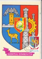 DAMBOVITA COUNTY COAT OF ARMS, CM, MAXICARD, CARTES MAXIMUM, 1978, ROMANIA - Altri & Non Classificati