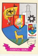 GORJ COUNTY COAT OF ARMS, CM, MAXICARD, CARTES MAXIMUM, 1978, ROMANIA - Autres & Non Classés