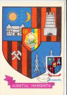 HARGHITA COUNTY COAT OF ARMS, CM, MAXICARD, CARTES MAXIMUM, 1978, ROMANIA - Sonstige & Ohne Zuordnung