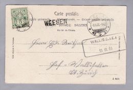 Heimat ZH Wallisellen 1906-09-10 Aushilfsstempel Auf AK Klönthalersee (Weesen) - Covers & Documents