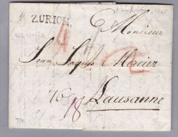 Heimat TG Weinfelden 1805-12-16 (Forward) Brief über Zürich Nach Lausanne - ...-1845 Prefilatelia