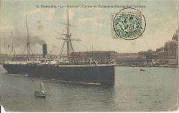 Marseille  -  Bateau Le "Djemnah" Courrier De Madasgascar ( Messageries Maritimes) Datée 28 Aout 1907 - Oude Haven (Vieux Port), Saint Victor, De Panier