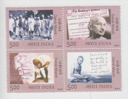 India  2005  Dandi March  Mahatma Gandhi  4v  Se-tenant # 62892   Inde Indien - Mahatma Gandhi