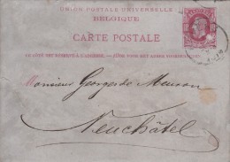 Delcampe - IPE023 10 Cent. BELGIUM 1879 Postal Stationary To Switzerland - 1869-1883 Leopoldo II