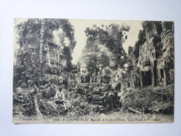 CAMBODGE  :  Ruines D'ANGKOR-THOM. Les Tours à 4 Visages. - Cambodge
