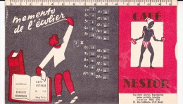 CARTE PUBLICITAIRE CAFE NESTOR-  SYTEME  TABLE DE MULTIPLICATIONS - GEOGRAPHIE- GEOMETRIE - Advertising