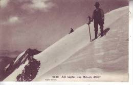 Delcampe - SUISSE - (animé) Am Gipfel Des Monch 4105 M - Nr 4838 - D1 875 - Mon