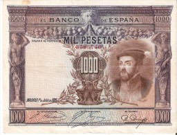 BILLETE DE ESPAÑA DE 1000 PTAS DEL AÑO 1925 DE CARLOS I CALIDAD MBC  SIN SERIE (BANKNOTE) - 1000 Peseten