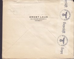 Romania ERNST LAUE, BUCURESTI 1943 Cover Brief BRAUNSCHWEIG Germany Zensur Censor Label 3-Stripe King Karl II. (2 Scans) - World War 2 Letters