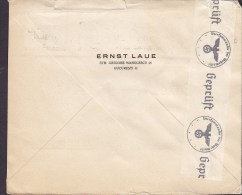 Romania ERNST LAUE, BUCURESTI 1943 Cover Brief BRAUNSCHWEIG Germany Zensur Censor Label 3-Stripe King Karl II. (2 Scans) - 2de Wereldoorlog (Brieven)