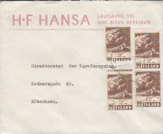 Iceland H. F. HANSA, REYKJAVIK 19?? Cover Brief To KÖBENHAVN Denmark Hekla Vulcano Stamps - Covers & Documents
