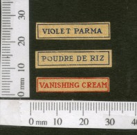 India 1950's 3 Different Vanishing Cream X3 French Print Vintage Perfume Label Multi-colour # 4010B - Etiquettes