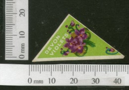 India 1950's Devon Violets Flowers French Print Vintage Perfume Label Multi-colour # 2921 - Etiquetas