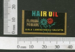India 1950's Florida Pomade Hair Oil French Print Vintage Perfume Label Multi-colour # 2803 - Etiquettes